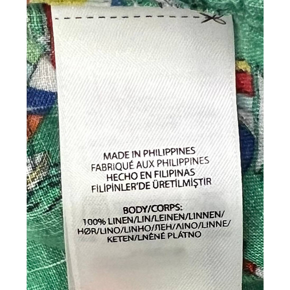 Ralph Lauren Summer Linen Button Down Shirt Green Boats Size XXL - Picture 4 of 5